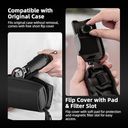 BRDRC Pocket 3 4 Magnetic Mount, Phone Holder for MagSafe Aluminum Alloy Magnet Expansion Adapter with Cold Shoe for DJI OSMO Pocket 3 4 Creator Combo/For Xtra Muse accessories (with Protective Cover)