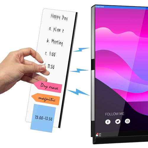 2Pcs Magnetic Monitor Memo Board, Acrylic Message Reminder Board for Moniter Side, Office Desk Accessories for Women Men, Computer Sticky Note Holder Home Office Memo Holder, Clear, XL - style: 13.2" X 3.3"-Clear-2Pack