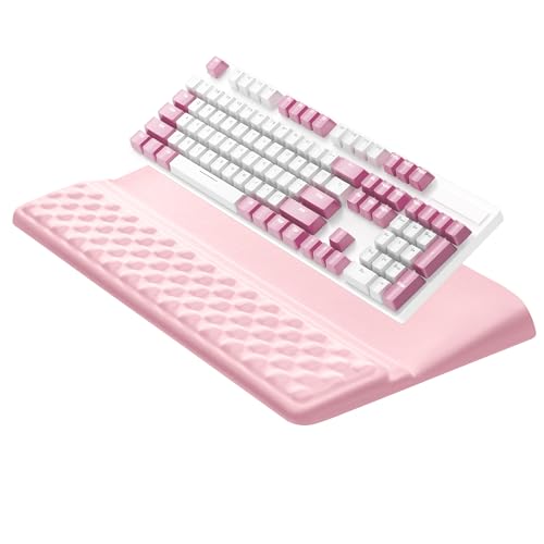 Ospelelf Keyboard Wrist Rest Pad, Comfy Ergonomic Keyboard Stand Riser Holder, Computer Wrist Support Cushion forTyping, Light Pink - color: Light Pink