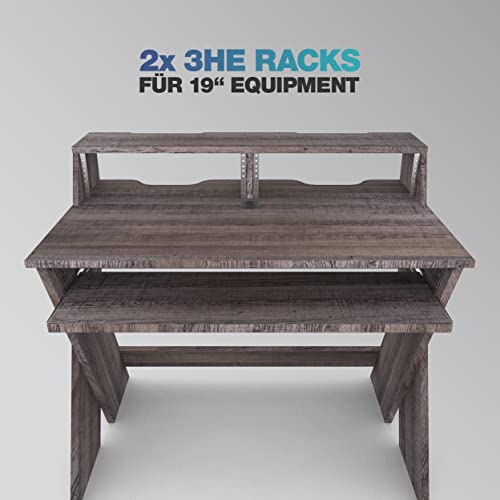 Glorious Sound Desk Compact Professional Studio Workstation with Pull-out Keyboard Compartment (Walnut) - color: Walnut