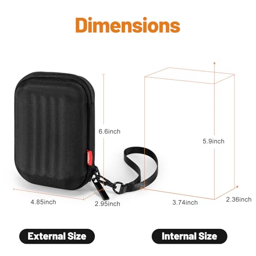 Cwatcun Carrying & Protective Case for Digital Camera with 2 Carrying Ways, Hardshell Lightweight Small Camera Sling Case Compatible with KODAK PIXPRO/Canon PowerShot/Sony DSCW800 DSCW830 - color: Black03