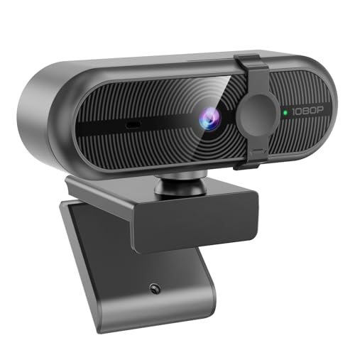 1080P Webcam for PC, Webcam with Mic, Auto Light Correction, 90° Wide Angle, Built-in Privacy Cover, Supports YouTube, Zoom, Teams, Meet, Skype, Perfect for Solo Meeting, Live Streaming - style: 1080P Webcam with Noise-reducing Mic