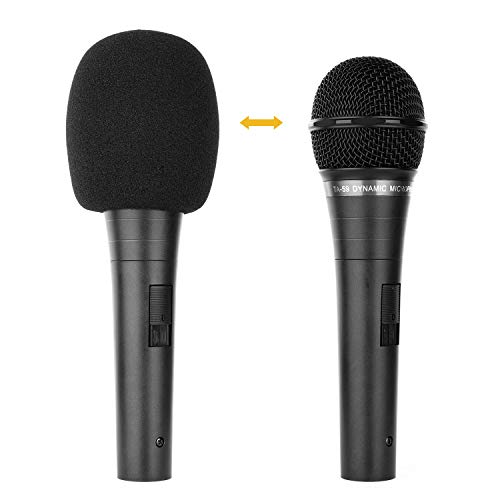 ChromLives Microphone Cover Microphone Windscreen Foam Cover Black Top Grade 6 Pack - color: 6 Pack