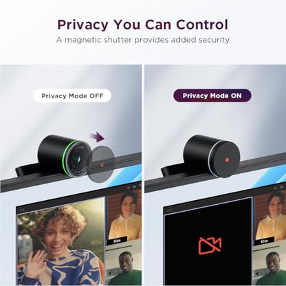 Lenovo 4K Pro Webcam, AI Noise Cancellation and Enhanced Image Quality, 4K Resolution, 4X Digital Zoom, Physical Privacy Shutter, Auto Light Adjustment, Directional Microphone, Teams Certified, Black - style: 4K