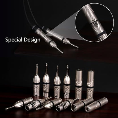 XLR to 1/4 6.35MM Microphone Audio Adapter,1/4" TRS Female to XLR Male Splitter,6.35mm Stereo Female to 3PIN Male Guitar Converter - color: XLR Male to 1/4 TRS Female(D1053)