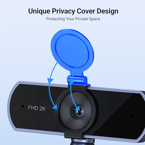 UGREEN 2K Webcam for PC Ultra HD 1080P Computer Webcam with Microphone, PC Camera with Privacy Cover, USB Web Camera for Streaming, Conference, Video Calling, Zoom, Skype, Teams, FaceTime, Grey - color: Grey
