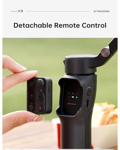 hohem Gimbal Stabilizer for Smartphone iSteady V3,Portable Phone Stabilizers with Al Tracker Detachable Remote Control Built-in Extension Rod/Tripod 3-Axis Stabilization 3-Color Fill Light - color: White