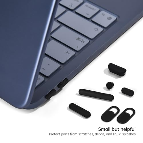 CaseBuy MacBook Neo Accessories, 7Pack Dust Plug Covers for 2026 New MacBook Neo 13 inch with Apple A18 Pro Chip A3404, Dust Plug for USB-C, Headphone & 2PCS Webcam Cover - size: 7 Pack