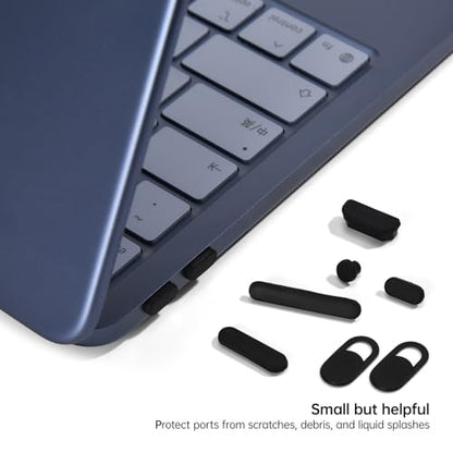 CaseBuy MacBook Neo Accessories, 7Pack Dust Plug Covers for 2026 New MacBook Neo 13 inch with Apple A18 Pro Chip A3404, Dust Plug for USB-C, Headphone & 2PCS Webcam Cover - size: 7 Pack