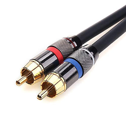 Tisino 1/4 to RCA Cable, Quarter inch TRS to RCA Audio Cable 6.35mm Stereo Jack to Dual RCA Insert Cable Y Splitter Cabl - 1.6 feet/50 cm - size: 1.6 feet