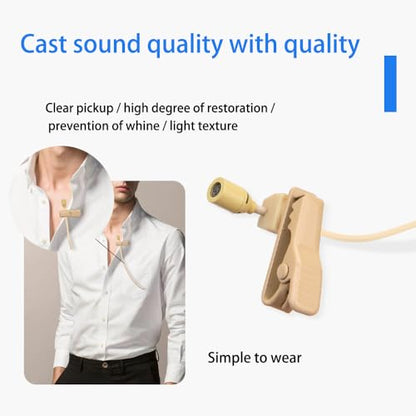 YXG Lavalier Microphone Lapel Microphone, Omnidirectional Condenser mic Compatible with Shure Wireless Bodypack Transmitter, Beige-with 1.45m Cable Mini XLR 4 Pin TA4F Plug