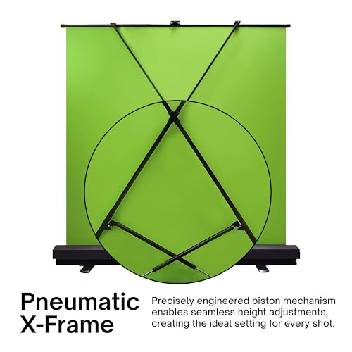 [Wide Version] Pixio Green Screen Extra Large Backdrop 78" L x 78" W - Free Standing, Portable, Collapsible, Auto-Locking Green Screen Background for Photoshoots, Filming, Streaming, TikTok, Zoom