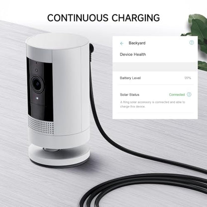 OLAIKE Indoor/Outdoor Power Adapter for Ring Stick Up Cam Battery 3rd Gen/2nd Gen/Plug-in, Weatherproof Cable(5m/16ft) to Continuously Charge Camera, No Need to Change Batteries, Black - color: Black(5m/16ft)