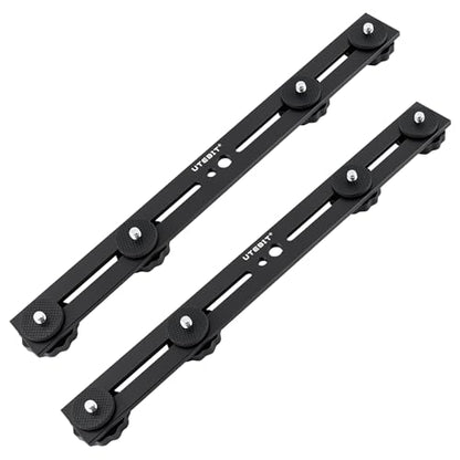 UTEBIT Long Dual Speedlite Tripod Mount Bracket Extension Bar 11 inch Tripod Mount with 1/4“ Hot Shoe , Straight Flash Mount 1/4-3/8 Thread Hole Flash Bracket for LED Light,DSLR Camera,Tripod