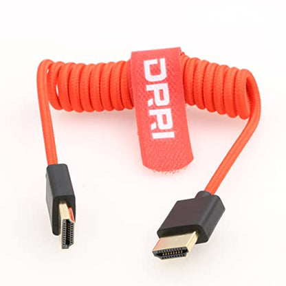 8K HDMI to HDMI 2.1 Ultra High-Speed Braided Coiled Cable for Canon C100 C200 C300 C500 R Sony A7III a7s3 FS700U /Panasonic Lumix BS1H to Atomos Ninja V - color: Red braided Coiled, size: HDMI-HDMI