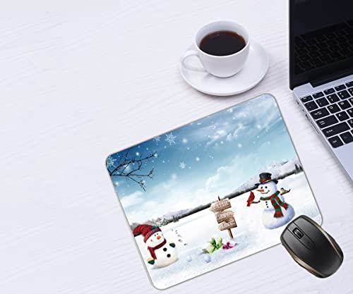 Winter Christmas Snowman Faith Love Hope Cardinal Bird Snow Scene Mouse Pad Mat Mousepad 8.6 X 7.1 in - color: Snow Scene