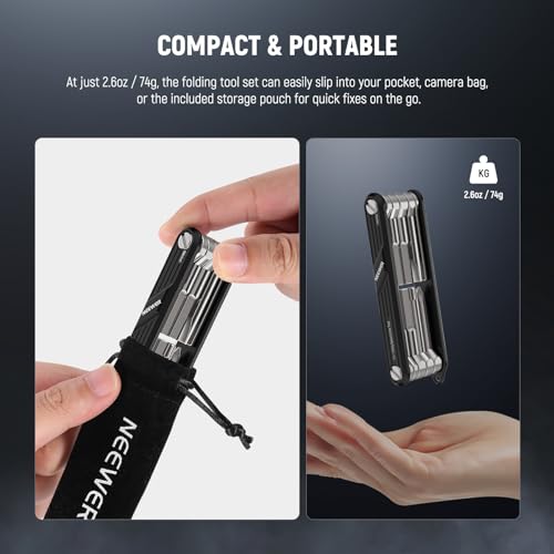NEEWER 10 in 1 Multifunctional Foldable Screwdriver Tool Set: 4 Screwdrivers, 6 Hex Keys, Pocket Tool, Compatible with SmallRig Camera Cage Rig Tripod QR Plate, UA048B Black - style: 10-in-1 Screwdrivers Tool Set(Black)