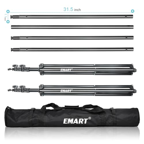 EMART Heavy Duty Background Stand, 9.2 x 10ft Adjustable Backdrop Support System Kit with Carry Bag for Photography - size: 10ft x 9.2ft