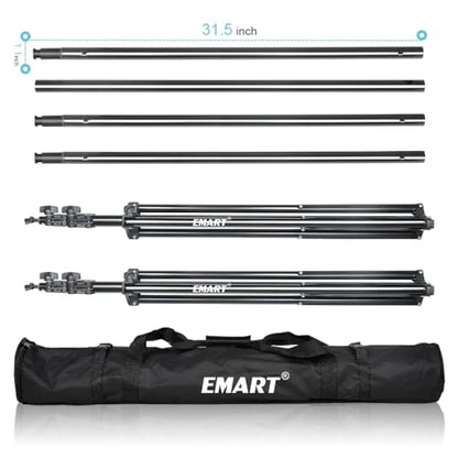 EMART Heavy Duty Background Stand, 9.2 x 10ft Adjustable Backdrop Support System Kit with Carry Bag for Photography - size: 10ft x 9.2ft