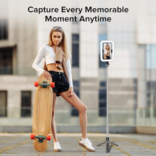 Selfie Ring Light with 54" Tripod Stand, Dimmable Selfie Light with Extendable Tripod Stand with Phone Holder & Wireless Remote for iPhone & Android,YouTube, Makeup,TIKTok, Vlogging