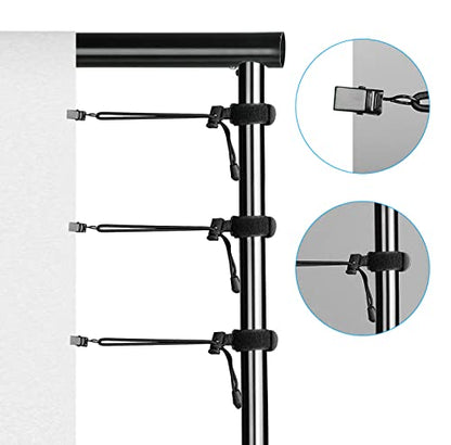 SLOW DOLPHIN Photo Video Studio 10 x12ft 100% Cotton White Muslin Backdrop with 10 x 10ft Stand Photography Background Support System Kit Clamp, Clips,Carry Bag