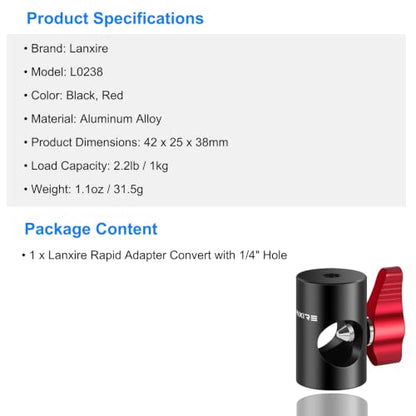 Rapid Adapter Convert with 1/4" Screw Hole, Multi-Functional Light Stand Tip Adapter Fits for Studio Monitor Stand, Camera Mount, Photo Studio Photography Light Stand