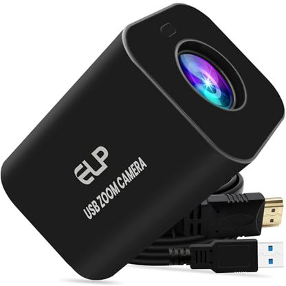 ELP 12X Zoom 4K 30fps USB Camera 1080P 60fps HDMI USB Webcam Autofocus Manual Focus PC Web Cam H.265 H.264 High Speed Web_Camera for Church Streaming Video Conference - style: 12X Zoom