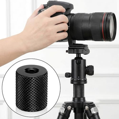 4 Pcs 1/4-20 Double Female Thread Tripod, Metal Camera Screw 1/4 to 1/4 Converter, Tripod Nut Connector for Magic Arm, Light Stand, Microphone Stand, Electric Rail, Camera Mount