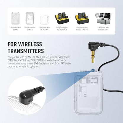 NEEWER Mini Lavalier Microphone (2 Pack), 6.6ft/2m Clip On Wired Condenser Lapel Mic with 3.5mm TRS Plug, Compatible with DJI Mic 2, Rode Wireless Go II, NEEWER CM28 CM31 Camera, LM5 - style: LM5