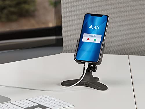 WeatherTech DeskFone - Universal Desktop Cell Phone Holder (Graphite Metal Knobs) - color: Graphite Metal Knobs