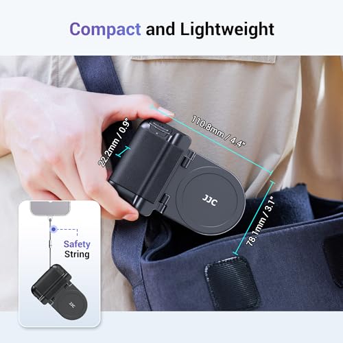 Magnetic Smartphone Shooting Holder Phone Hand Grip Handle Snap On Phone Stand with Tripod Mount & Wireless Shutter Remote for iPhone 17 Air 16 15 14 13 12 Pro Max Android Cellphone Video Photography - color: BLACK