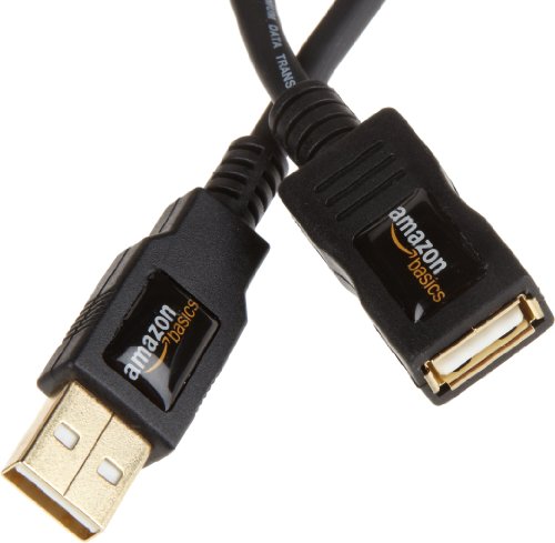 Amazon Basics 10-Pack USB-A 2.0 Extension Cable, Male to Female, 480Mbps Transfer Speed, USB Extender, 6.5 Foot, Black - size: 6.5 Feet, style: 10-Pack