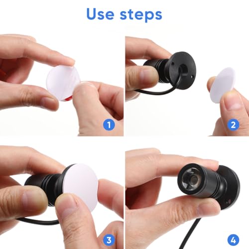 Uonlytech Small LED Spotlight Jewelry Showcase Small LED Spot Light USB- Powered Spotlight for Jewelry, White Light - color: Black, size: 4.3X2X2CM