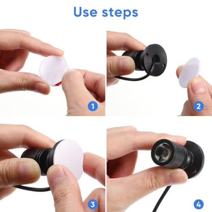 Uonlytech Small LED Spotlight Jewelry Showcase Small LED Spot Light USB- Powered Spotlight for Jewelry, White Light - color: Black, size: 4.3X2X2CM