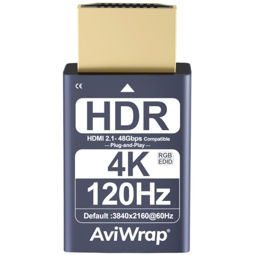 HDMI Dummy Plug 4k120hz HDR,EDID Emulator Virtual Display Adapter,HDMI 2.1 Headless Adapter,Supports 2K 60hz/1080P 120Hz for Windows/Mac/Linux - color: 4K 120Hz HDR/hdmi2.1