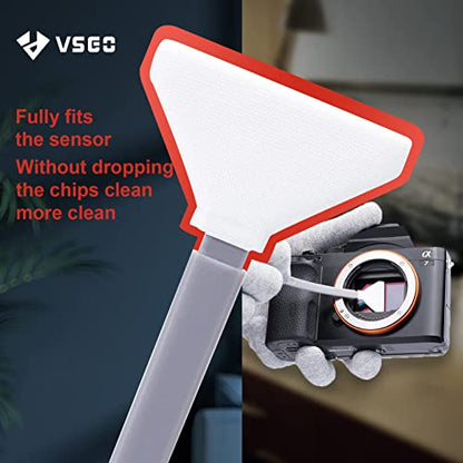 VSGO Mirrorless Camera Sensor Cleaning Kit for Meduim Format Cameras, 12pcs 34mm CMOS Swabs and 10ml Cleaner Inluded (VS-S04E)