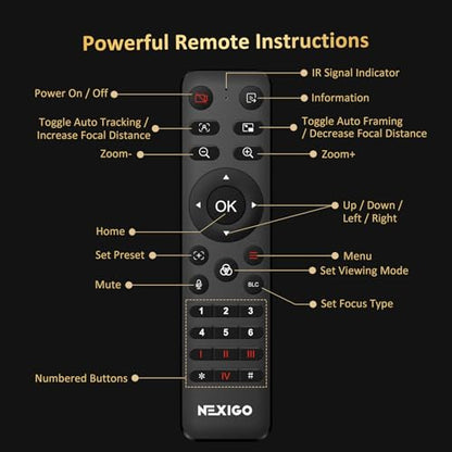 NexiGo PTZ Camera 20X Optical Zoom with PoE HDMI/3G-SDI/USB/LAN IP Streaming Outputs, Auto AI Tracking for Video Conferencing Live Streaming Meeting Church Services Worship Skype Zoom Teams OBS - style: Optical Zoom PTZ 4K