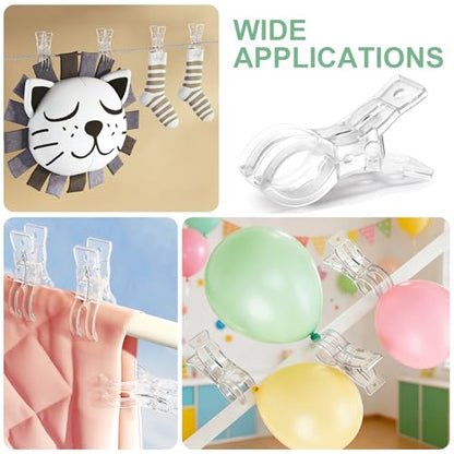 10 PCS Balloon Arch Clips, Plastic Transparent Backdrop Spring Clamps 3.5 Inch Clamps for balloon arch, Heavy Duty Spring Clamps For Party Decoration Crafts And Photography Studios