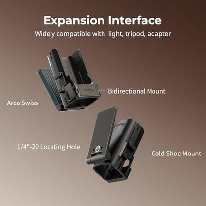 SMALLRIG Folding Magnetic Mount Stand for DJI Osmo Pocket 4P/4, 180° Damping Adjustable Arca-Swiss Backplate, Expansion Adapter with Bidirectional Mount, Cold Shoe Mount, 1/4"-20 Threaded Hole - 6009