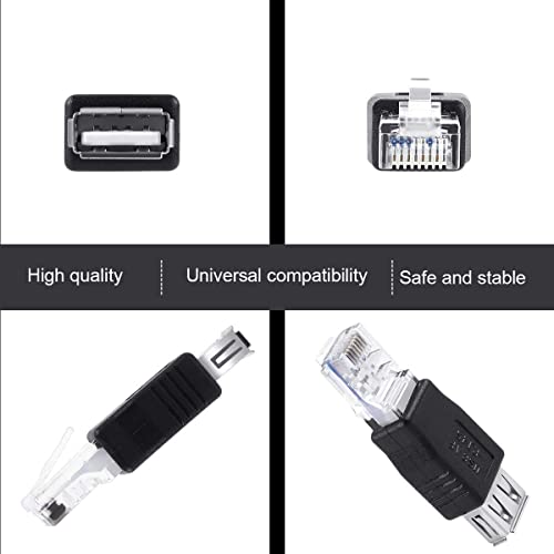 Herfair Ethernet to USB Adapter 2PCS for ADSL Modem/Router/Computer Camera/Surveillance Camera with Network Function - RJ45 LAN Internet Male to USB Female Connector