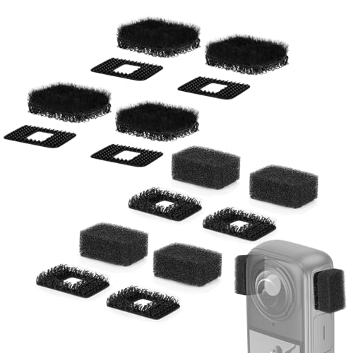 Mic Wind Muff for Insta360-8Pcs Wind Muff for Insta360 X3 X4, Premium Wind Noise Reduction Cover for Crisp Audio, Easy Installation and Durable Design, Compatible X3 or X4 Camera - size: Sponge&Furry cover (4pcs each)