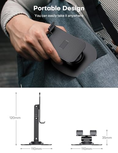OMOTON Cell Phone Stand for Desk, 2 Pack Adjustable Foldable Phone Holder, 360 Swivel Mobile Stand Fit for iPhone 17 16 15 14 13 Pro Max and All Smart Phones, Black & White - color: Black & White