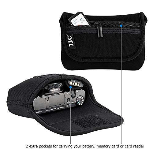 JJC Compact Camera Case Travel Pouch Sleeve for Sony RX100 VII VI VA IV Kodak Ektar H35N Pixpro FZ45 Canon SX620 SX610 & More - color: Black