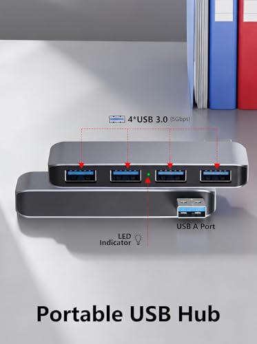 USB 3.0 Hub | Premium USB Hub for Laptops Cable-Free Plug-and-Play Design, Seamlessly Integrated with Your Device Wide Compatibility with Laptops, Desktops and Most USB-Enabled Devices - style: Left USB 3.0 Hub