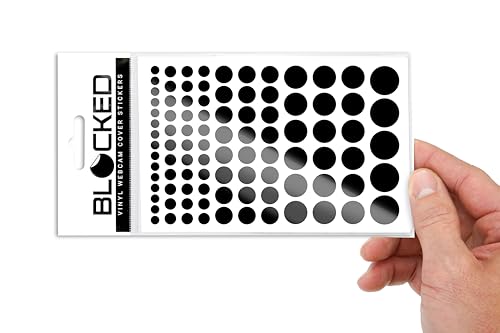 BLOCKED Original Vinyl Webcam Cover Stickers | Restickable & Stackable Privacy Covers | for All Camera-endable Devices | 5-Sizes | 95 Black (Ultra Glossy) - color: 95 Black | Ultra-glossy