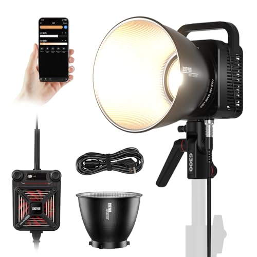 ZHIYUN MOLUS G300 [Official], 300W COB Bi-Color LED Video Light, Bowens Mount, 500W MAX Extreme Mode, App Control, Ultra Quiet, 2700K-6500K, CRI 95+ TLCI 97+ 15500Lux/1M,14 Lighting Effects - size: 300W
