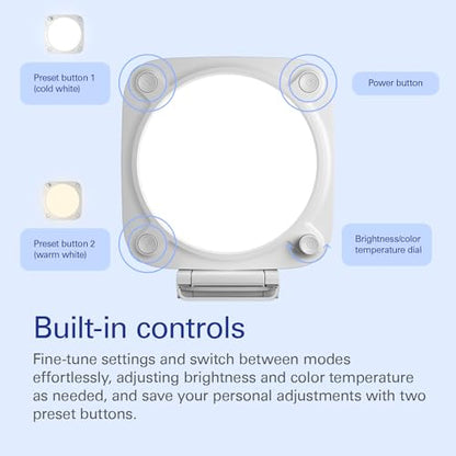 Elgato Key Light Neo with Monitor Mount, Studio Light | Adjusts for all skin tones, Up to 1000 lumens with USB power, Edge-lit, glare-free design, Effortless mount, Zero plastic - color: White, style: Key Light Neo