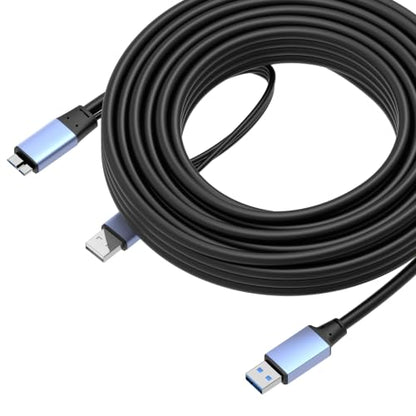 OkyLink Active USB 3.0 A to Micro-B Cable, Male to Male, 5Gbps, 32ft | 10M, 3.2 Gen 1, for External Hard Drive HDD SSD - color: Gray USB3.0, size: 32ft (10m)