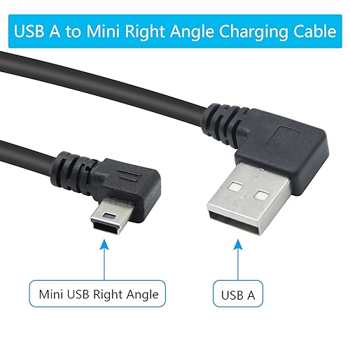 Short Mini USB Charging Cable 9inch, 90 Degree USB 2.0 A Male to Mini USB Right Angle Male Data Sync and Charge Cable, for Dash Cam, DigitalCamera, Hard Drive, MP3 Player, Phone (2Pcs) - style: 2Pcs Mini USB - Right Angle