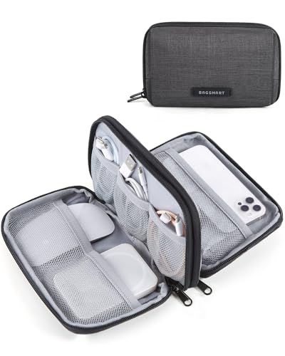 BAGSMART Electronics Organizer Travel Case, Cable Charger Cord Tech Organizer Pouch for Phone Charger Accessories, Black - color: 01-Black